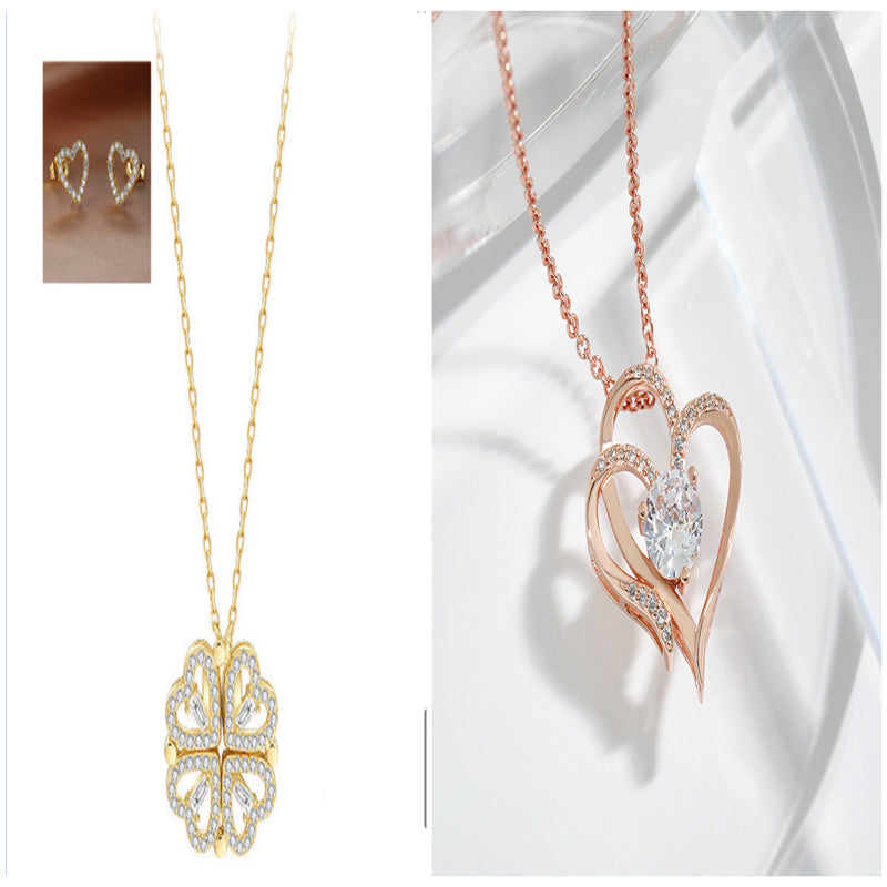 Detachable Four-Leaf Clover Necklace for Women, Multi-Wear Style