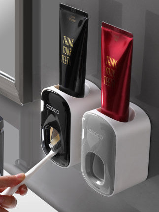 Wall Mounted Automatic Toothpaste Dispenser And Toothbrush Holder