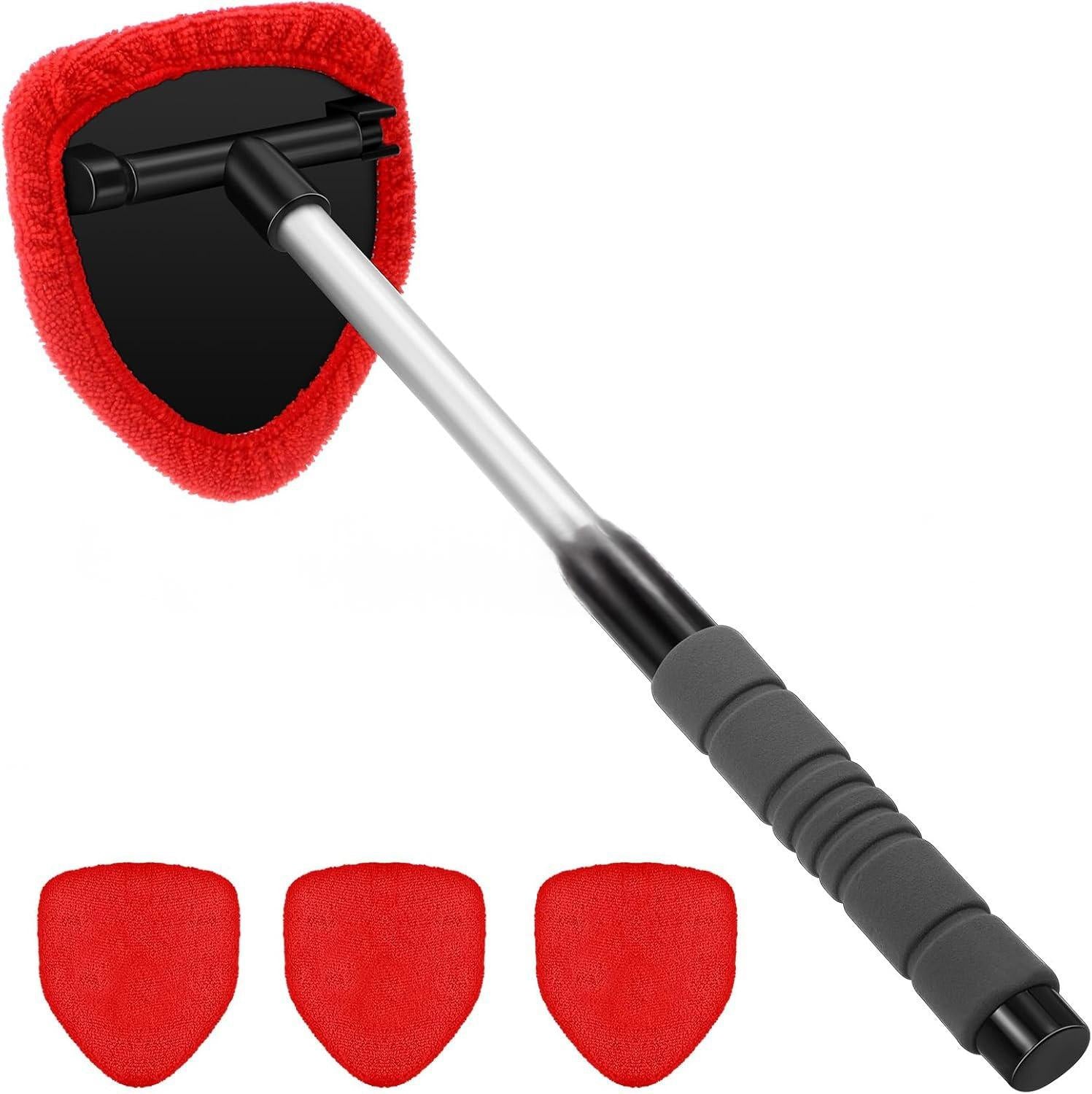 Extendable Telescopic Car Windscreen Cleaning Brush with Cloth Covers
