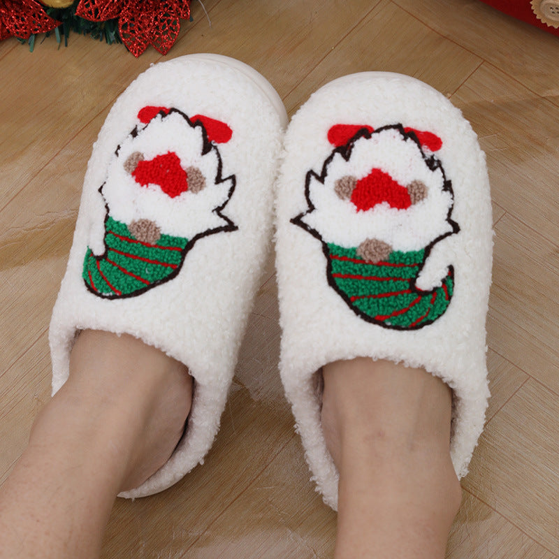 Cute Cartoon Santa Claus Slippers for Couples Indoor Wear