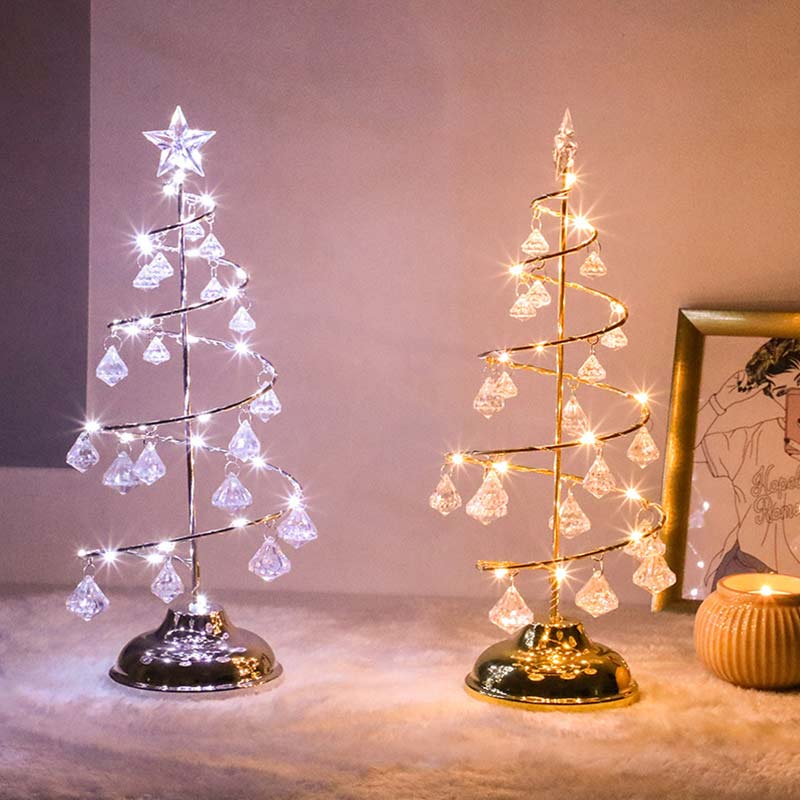 Crystal Christmas Tree LED Fairy Lights for Bedrooms Indoors