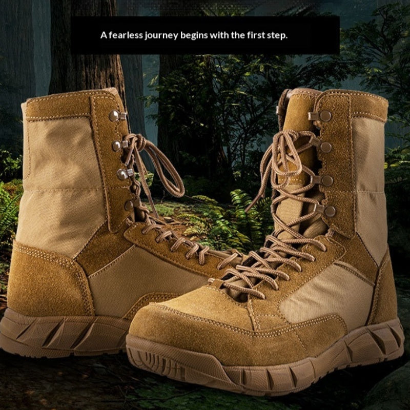 Men's Outdoor Combat Boots With Breathable Oxford Cloth
