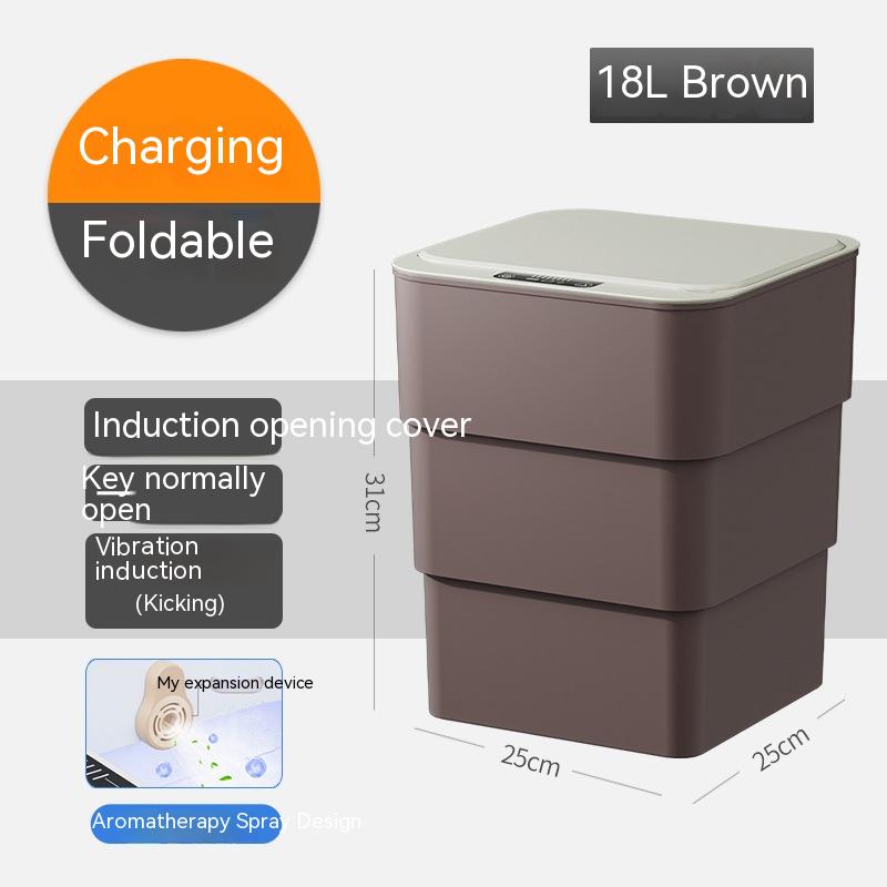 Smart Sensor Trash Can With Lid For Kitchen And Bedroom