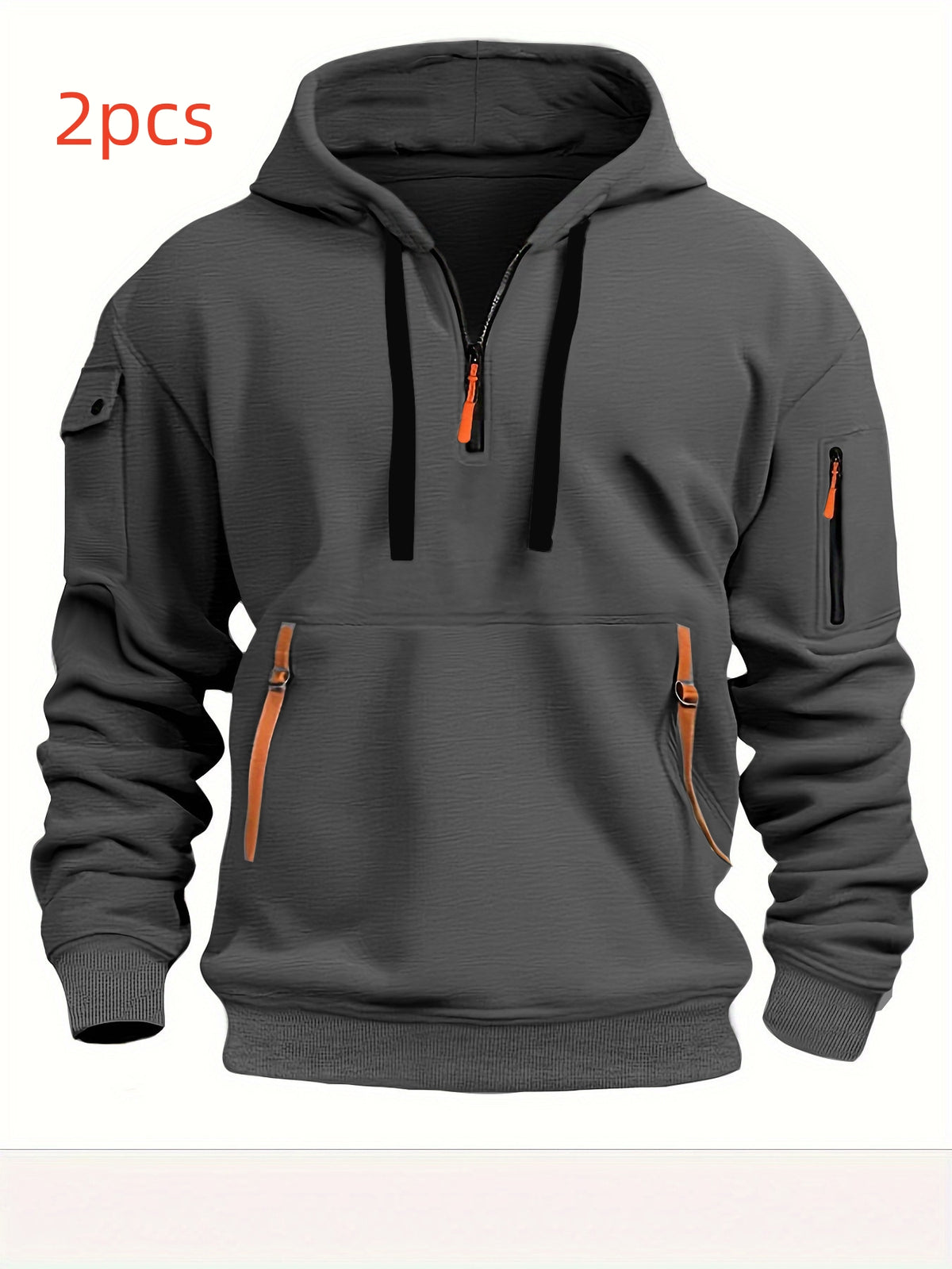 Dropped Shoulder Hooded Sweatshirt, Loose Plus Size Pullover