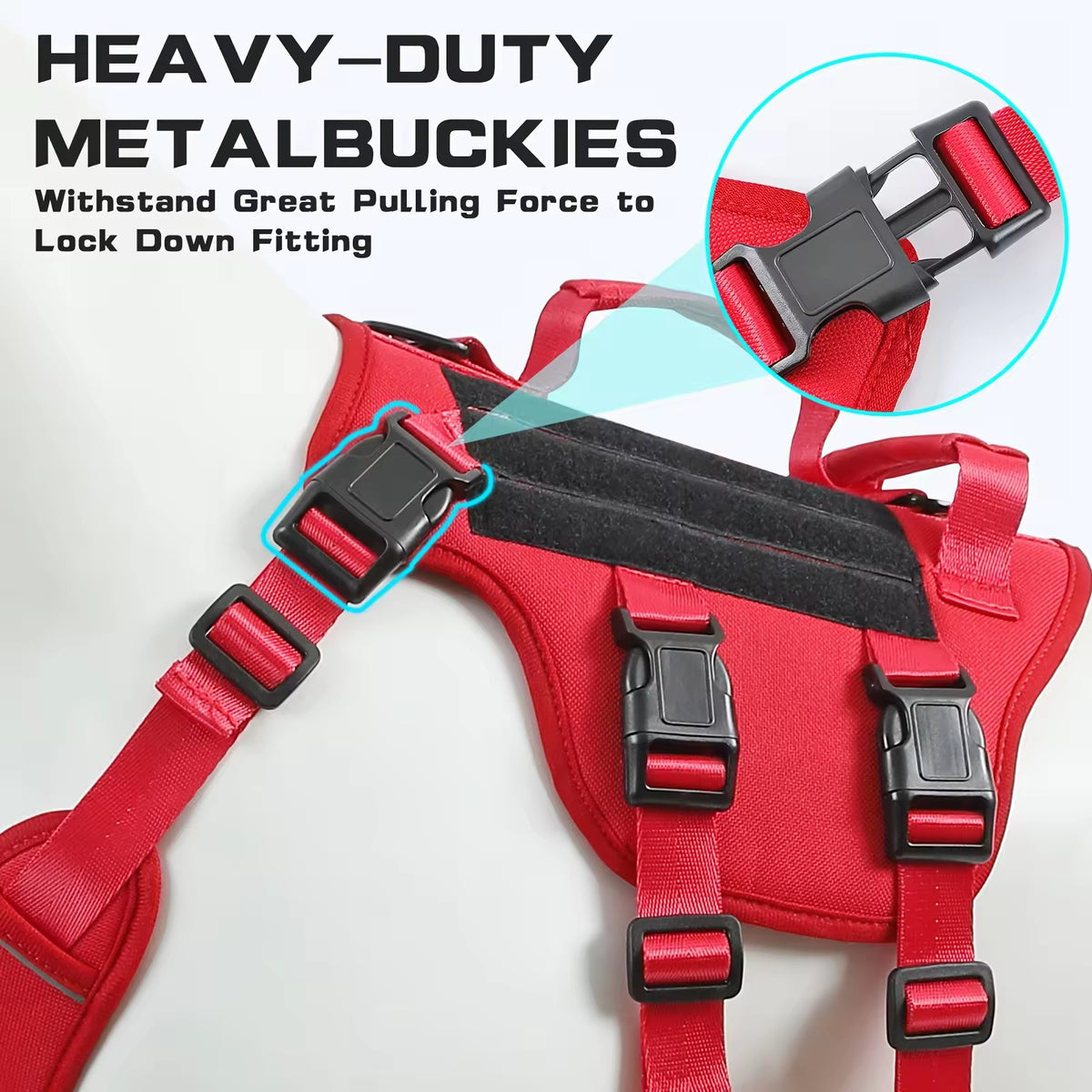 Adjustable No-Pull Dog Harness, Reflective Tactical Nylon