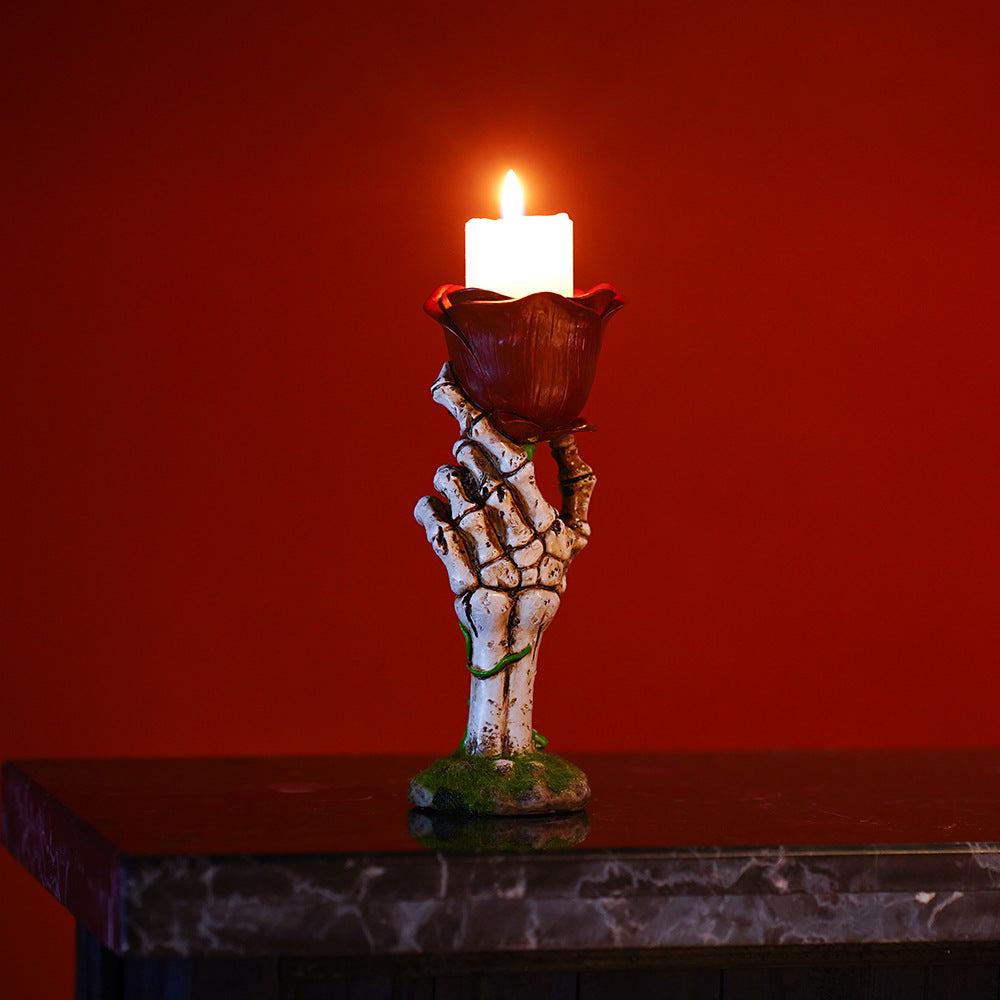Vintage Romantic Resin Rose Candle Holder For Home Decor