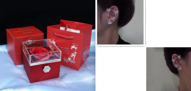 Rotating Soap Rose Gift Box, Romantic Jewellery Packaging