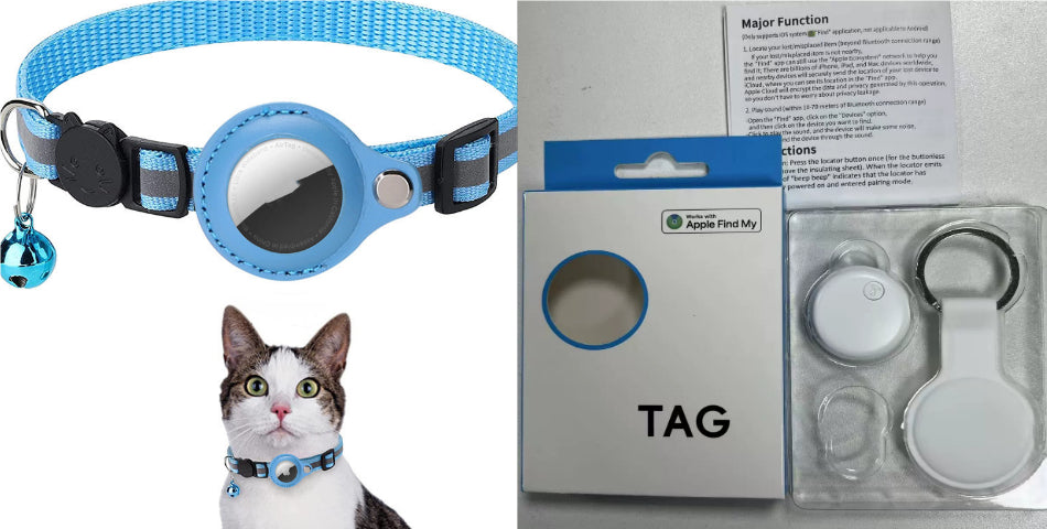 Reflective Pet Collar with Waterproof Tracker Holder Case in 16 Styles