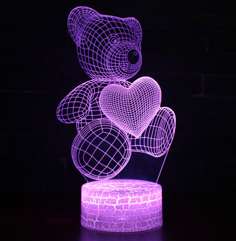 3D Acrylic USB LED Night Light with Touch or Remote Colours