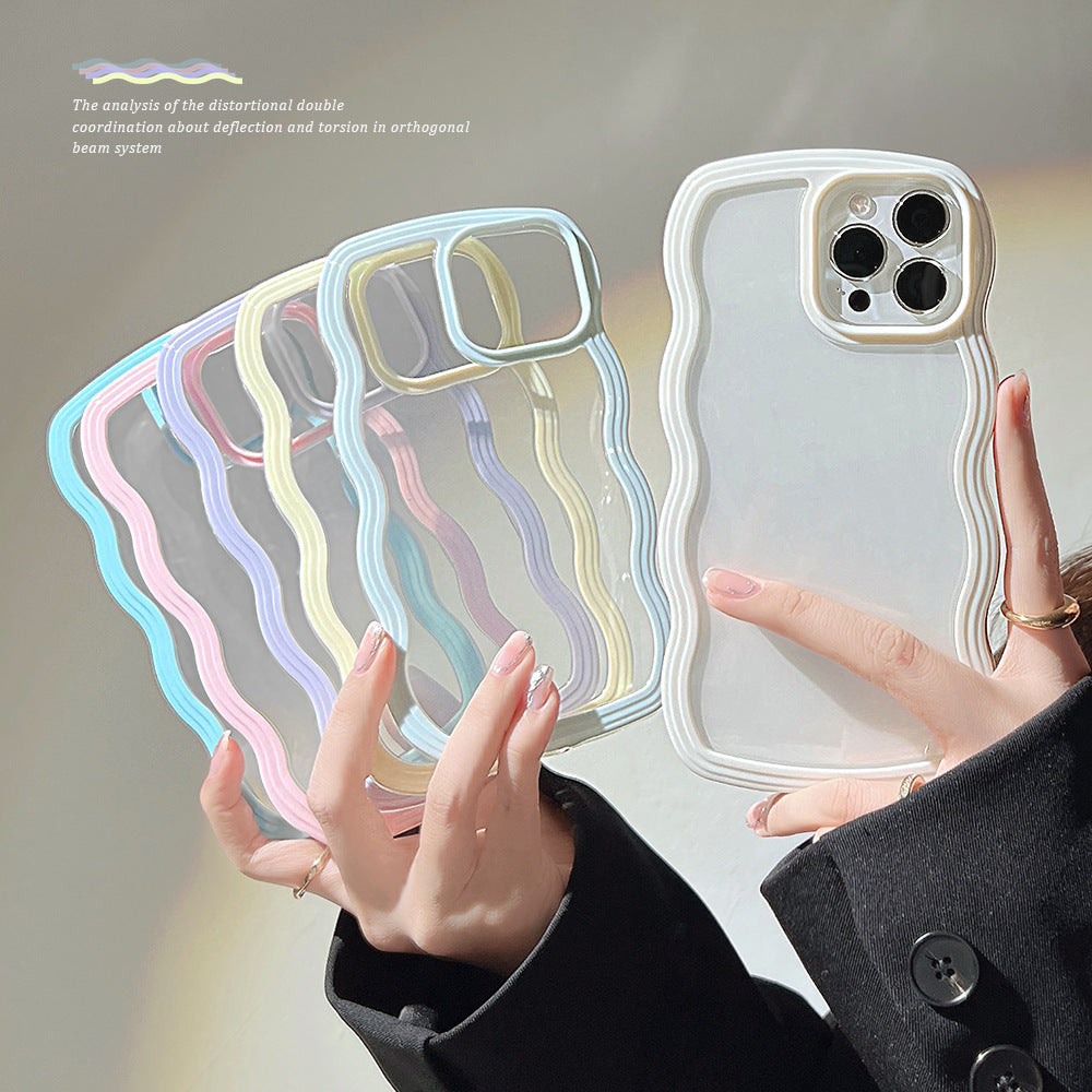 Wave Border Phone Case in Candy Colours with Full Protection