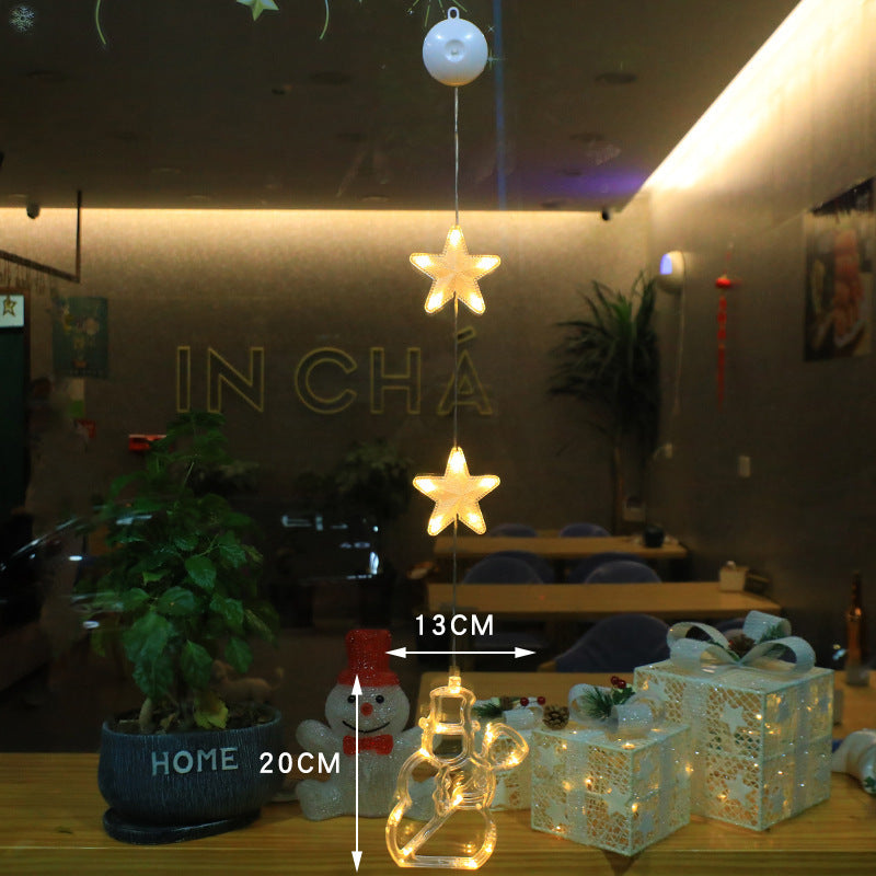 3 Piece LED Christmas Window Hanging Lights with Suction Cup