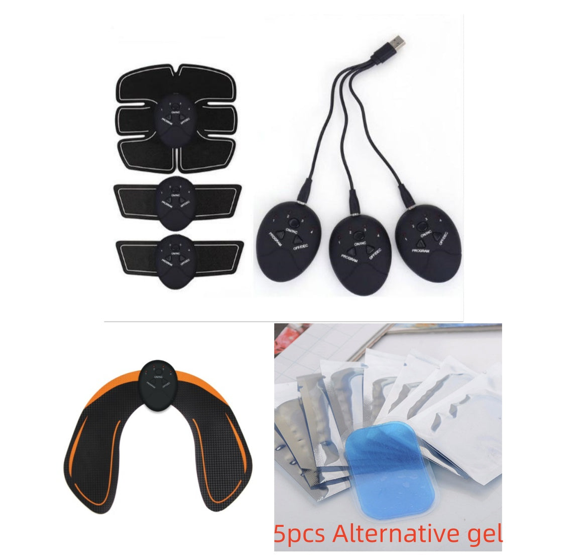EMS Abs Trainer Stickers, Rechargeable Muscle Toning Pads for Home