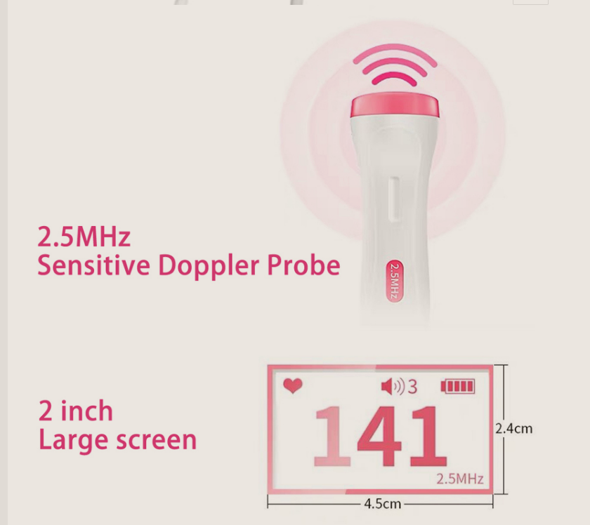 Home Fetal Heartbeat Listening Device with Colour Screen for Parents