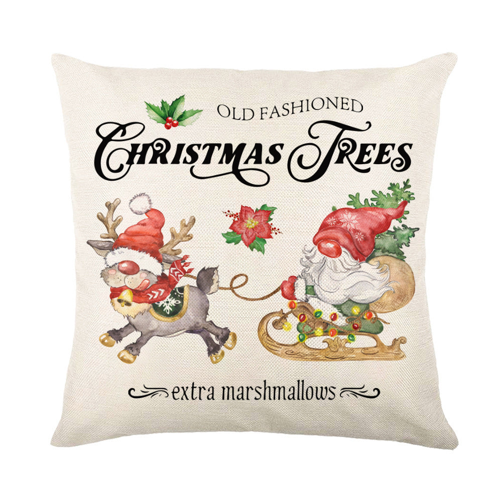 Christmas Pillow Covers for Sofa Square Throw Snow Stamping