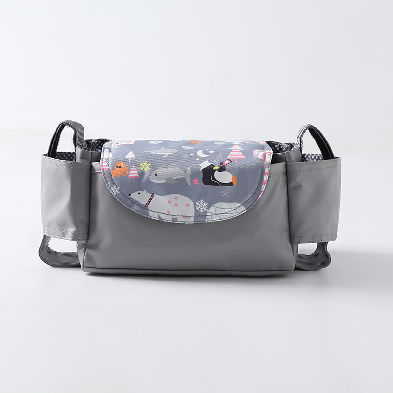 Baby Stroller Organiser Bag, Grey Bear Multi-Pocket Nappy Storage