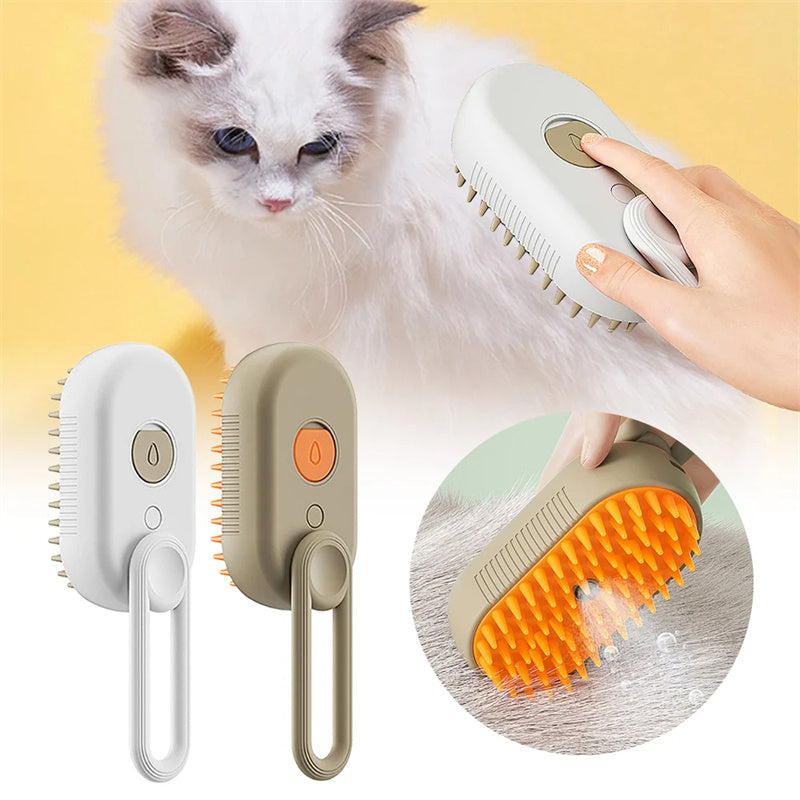3-in-1 Electric Spray Cat and Dog Steam Brush for Pet Hair Massage