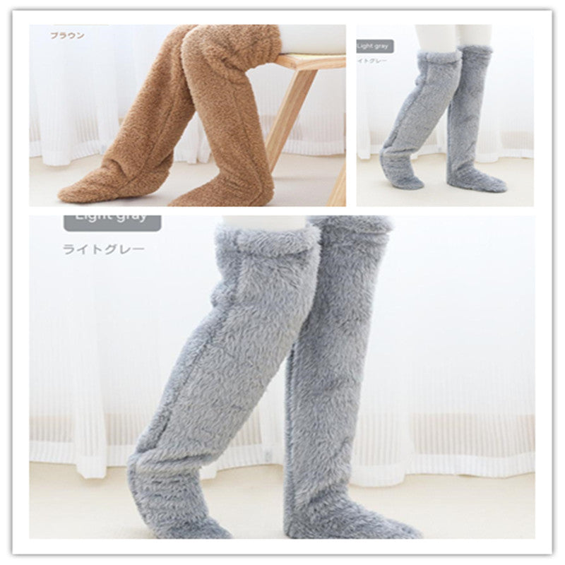 Over Knee Fuzzy Long Socks For Winter Home And Sleeping