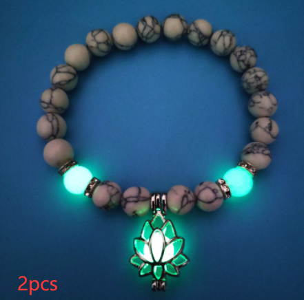 Luminous Lotus Natural Stone Bracelet That Glows in the Dark
