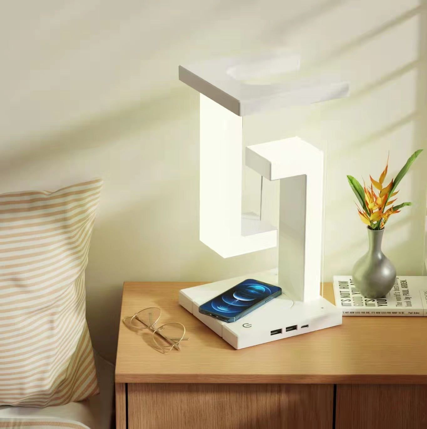 Wireless Charging Floating Table Lamp With Balance Light