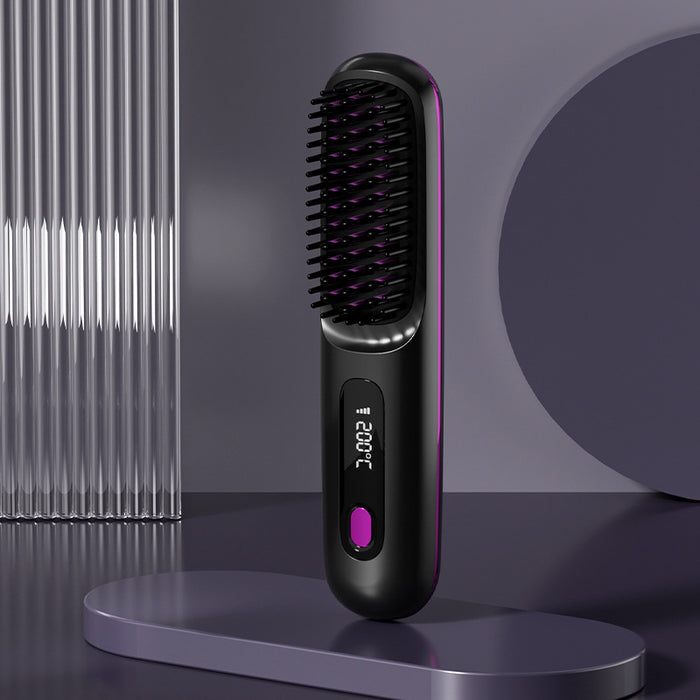 Brosse lissante sans fil 2-en-1, rechargeable par USB
