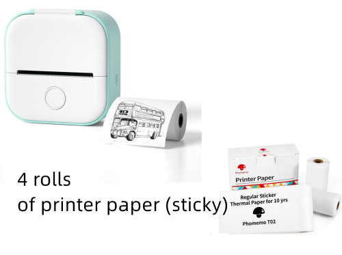 Portable Mini Bluetooth Thermal Label Printer, Inkless Printing