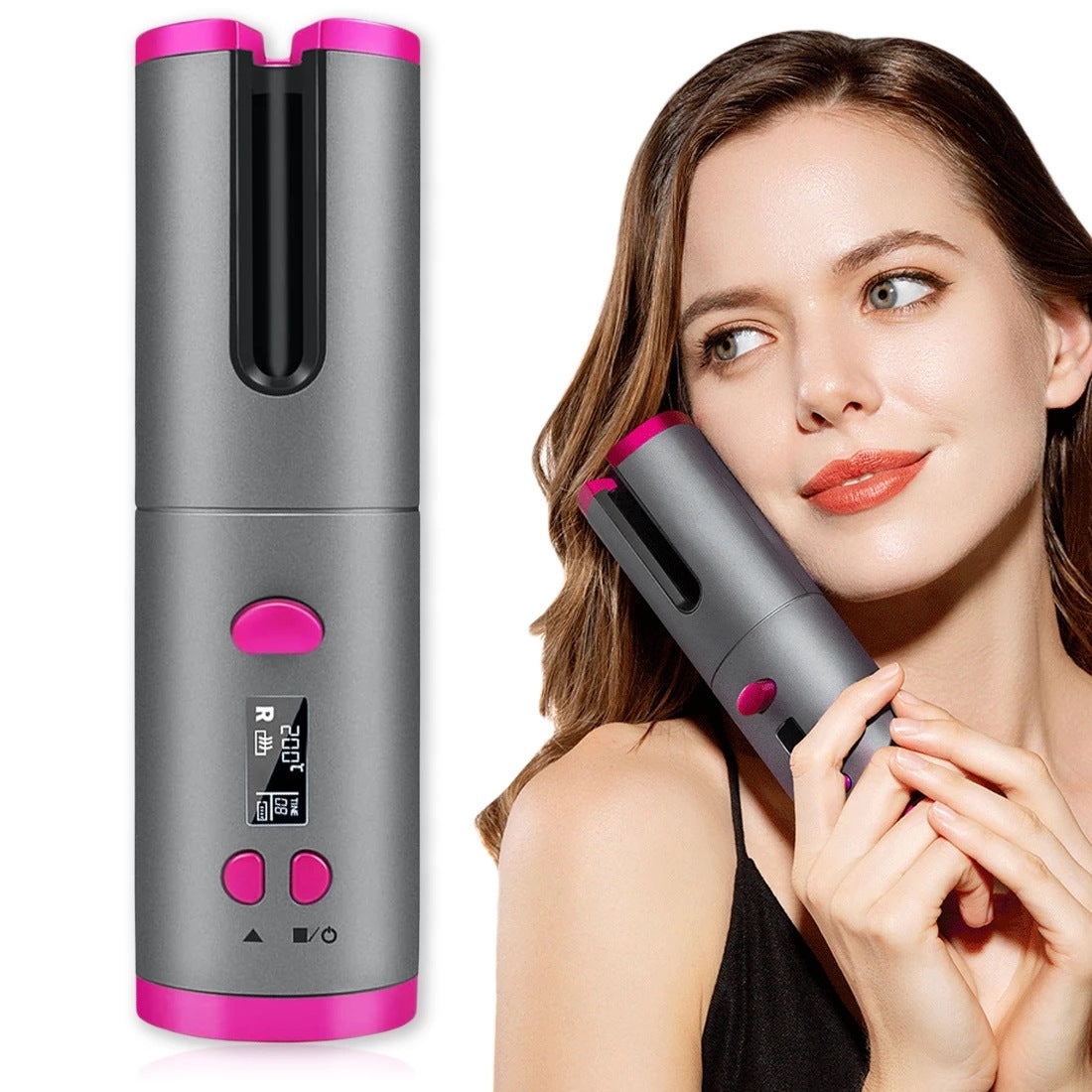 Cordless Automatic Hair Curler, Wireless Rotating Curling Iron