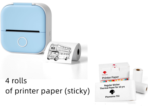 Portable Mini Bluetooth Thermal Label Printer, Inkless Printing