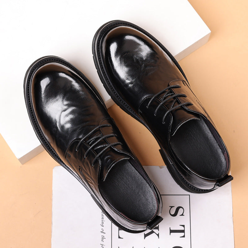 Men's Genuine Leather Thick-Soled Casual Business Shoes
