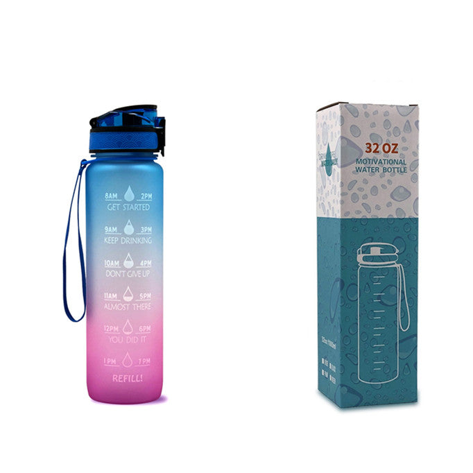 1L Tritan Water Bottle With Time Marker And Flip Cover