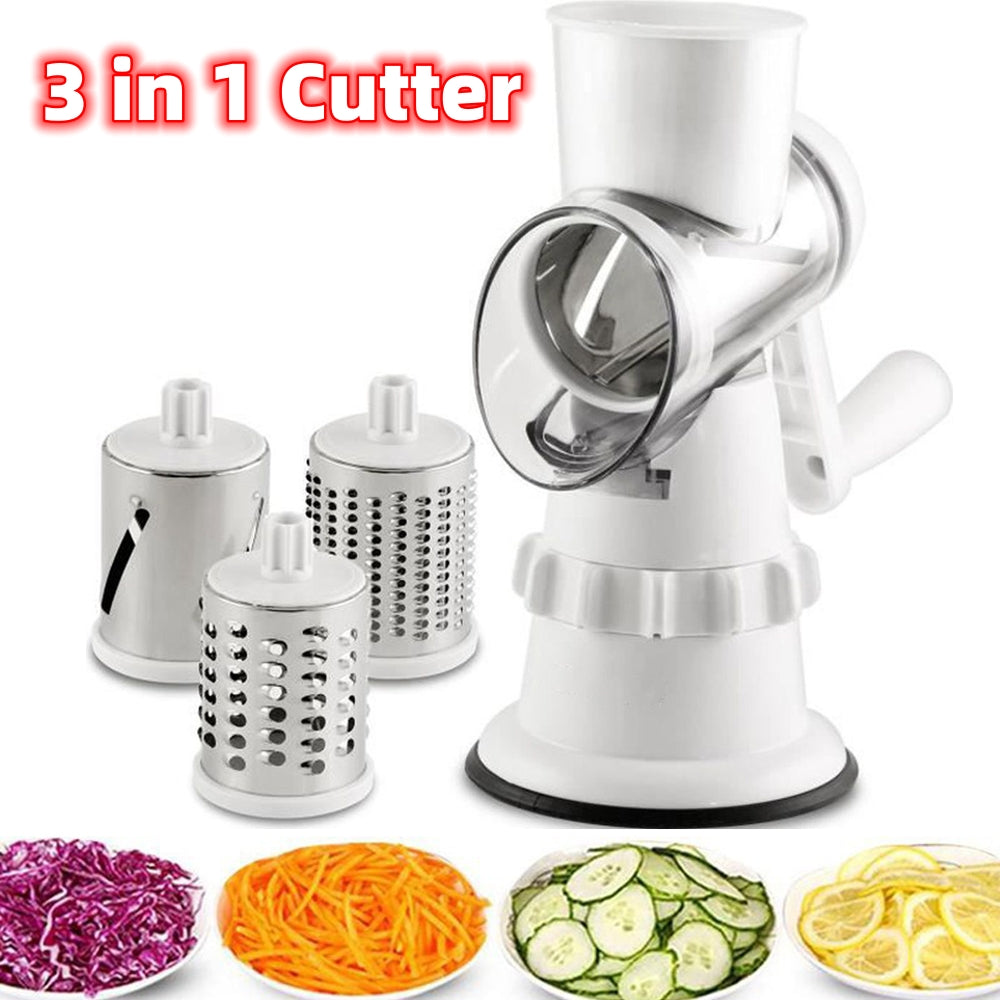 3 In 1 Manual Vegetable Spiral Slicer And Grater For Cooking