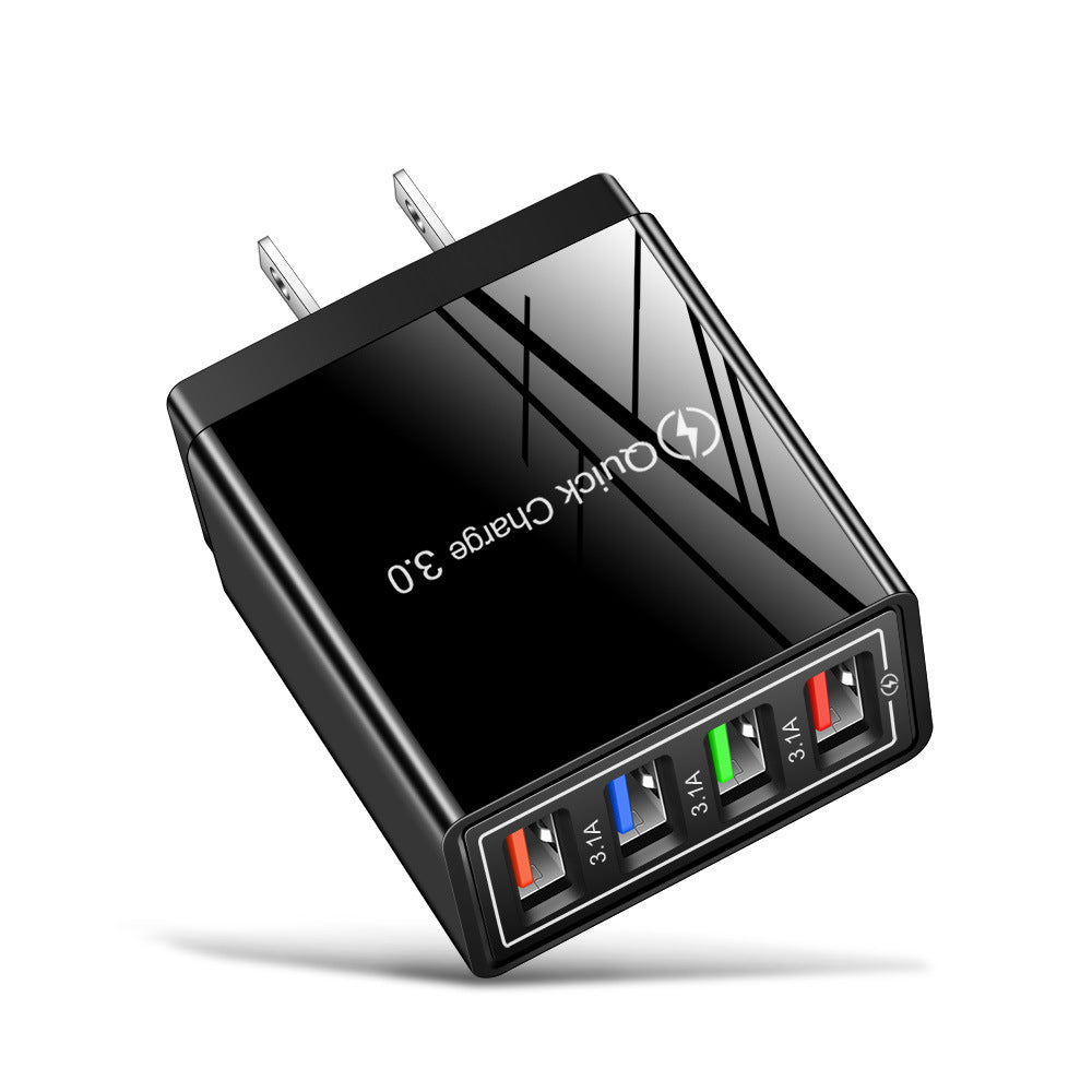 Quick Charge 3.0 USB Wall Charger with 4 Ports for Phones and Tablets