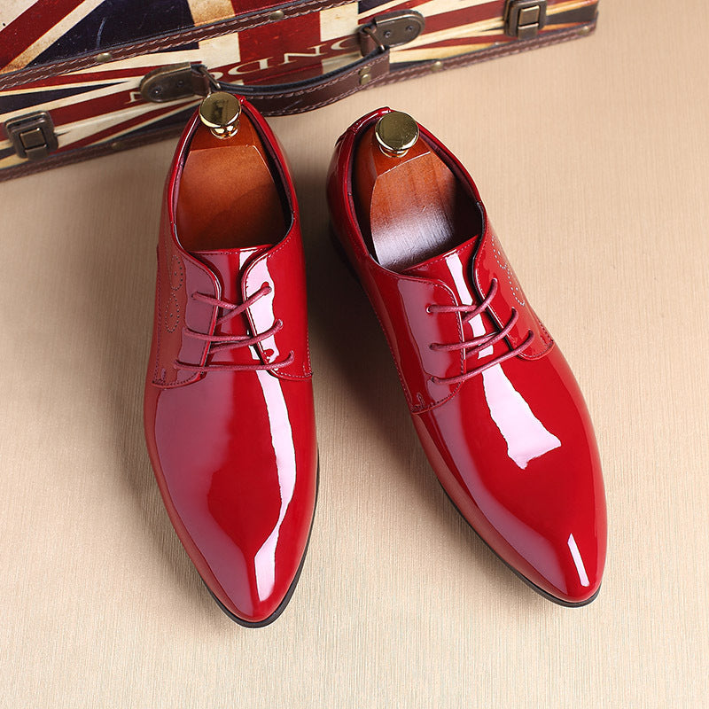 Men's Leather Dress Shoes, Business Casual Lace-Up in Many Colours