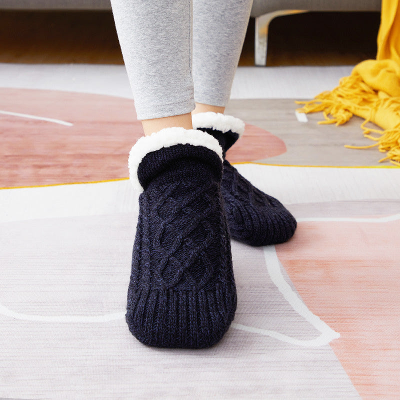 Thick Wool-Blend Home Socks, Non-Slip Warm Slipper Socks