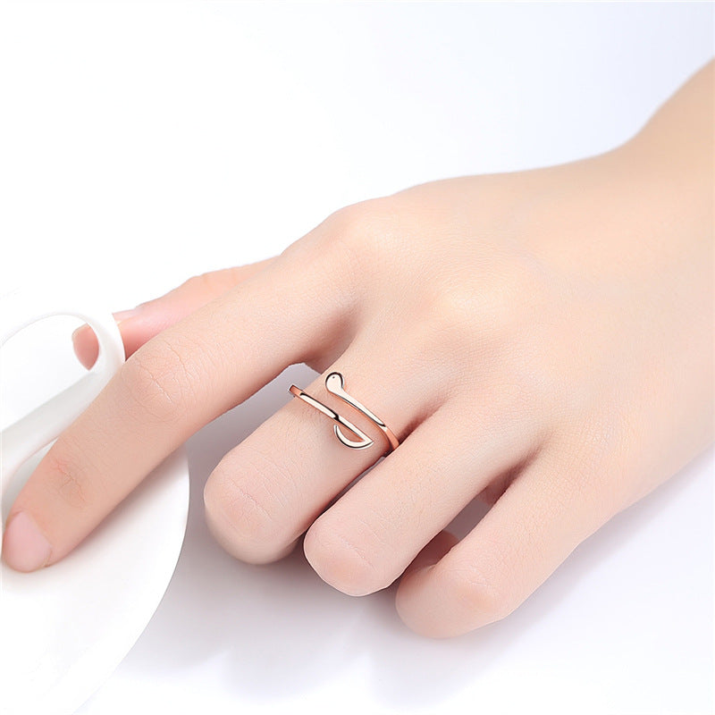 Adjustable Copper Music Note Ring in Rose Gold or Silver
