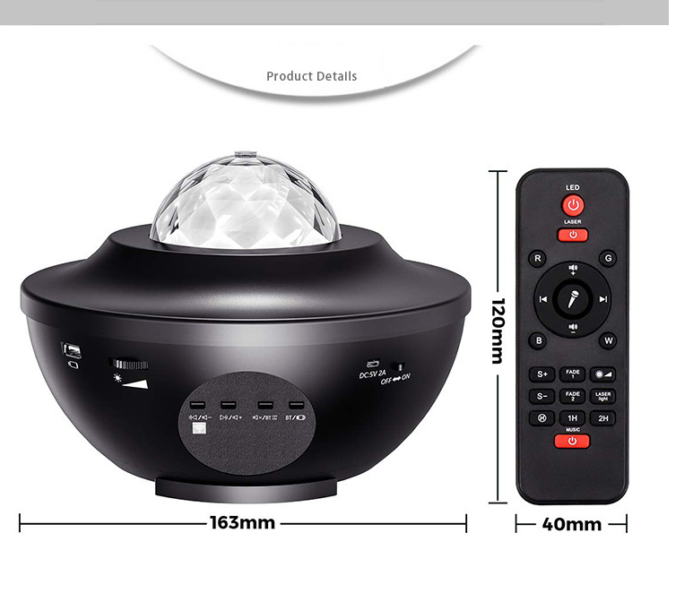 USB Music Player LED Night Light with Starry Sky Projection