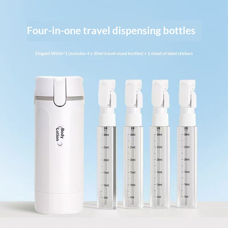 4-in-1 Leakproof Travel Bottle Set, Portable Toiletry Dispenser