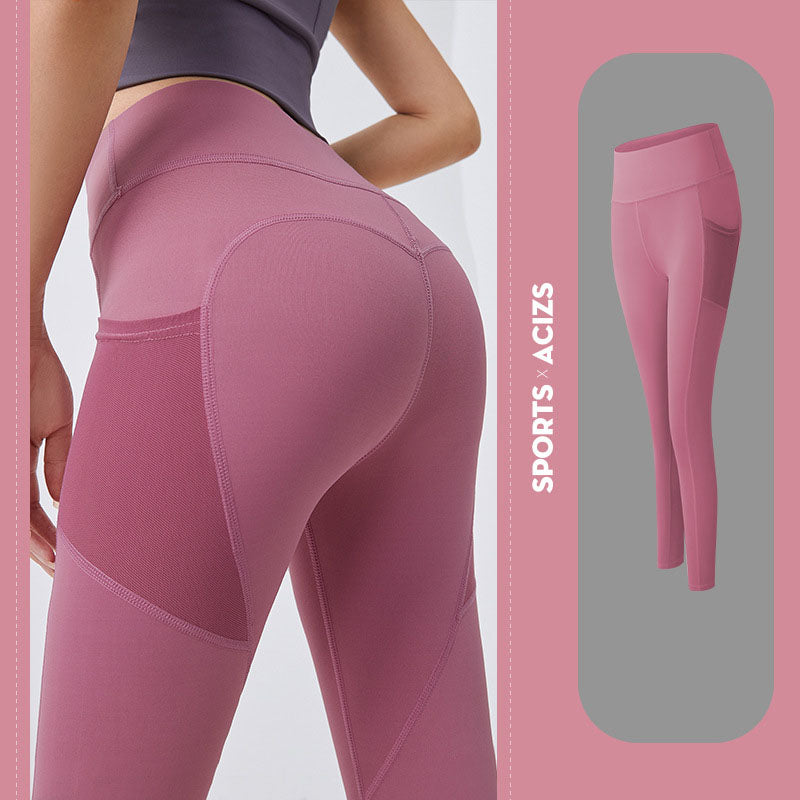 Women's High-Waist Yoga Leggings with Pocket and Tummy Control