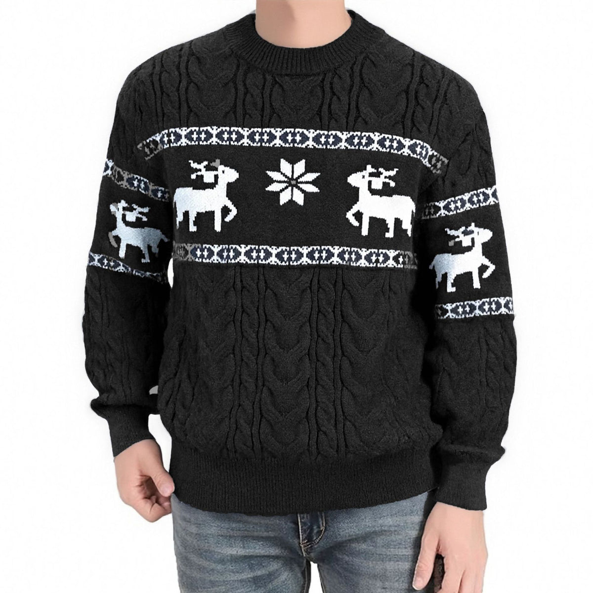 Men's Ugly Christmas Jumper with Thick Warm Knitted Design