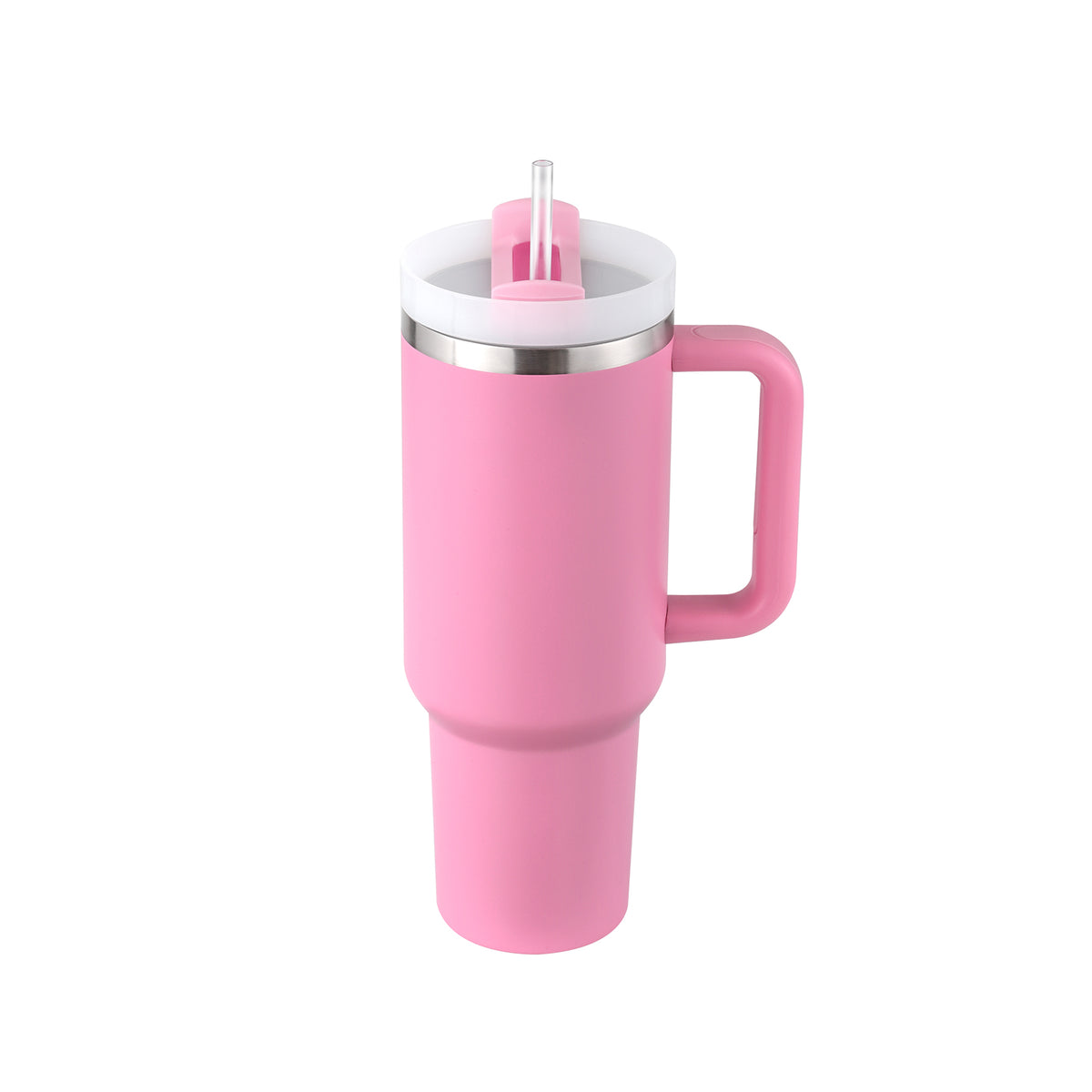 40oz Insulated Tumbler With Handle And Straw, Leakproof Lid