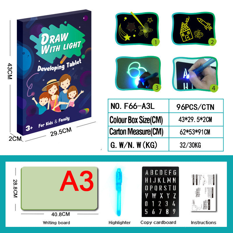 3D Magic Drawing Pad With 8 Light Effects For Kids