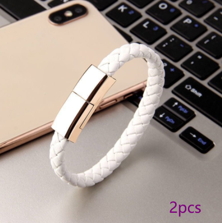 Leather Bracelet Charging Cable, Wearable USB Data Cord