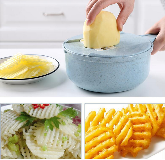 8 In 1 Mandoline Vegetable Slicer With Strainer And Peeler