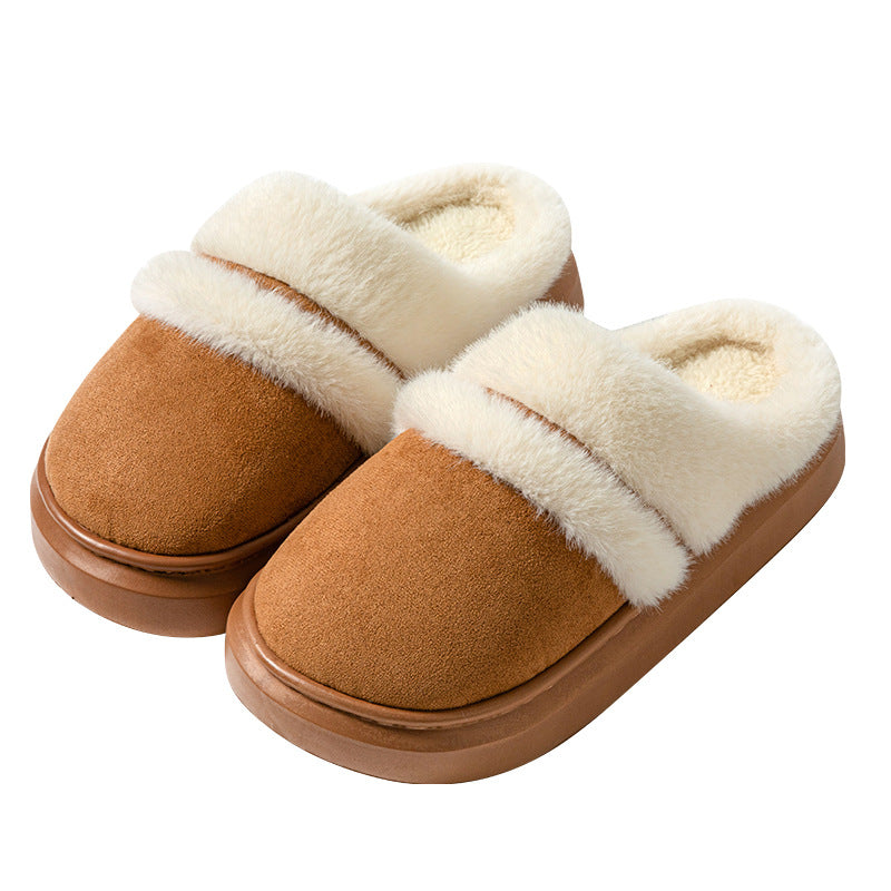 Women's Plush Winter Slippers with Thick Non-Slip Sole