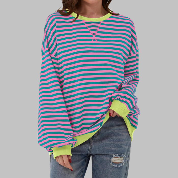 Mireille | Sweatshirt casual de manga comprida às riscas
