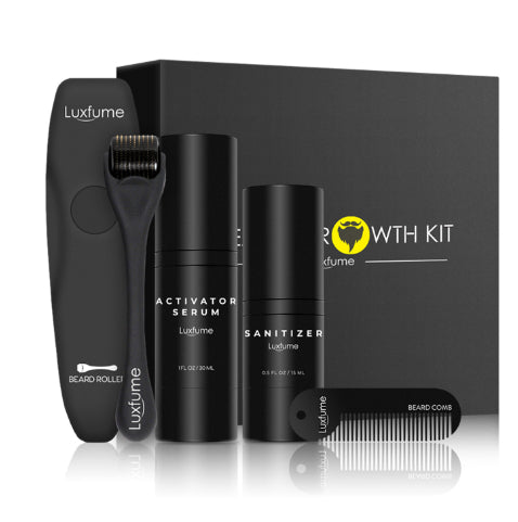 Beard Care Set with Titanium Micro-Needle Roller and Liquid