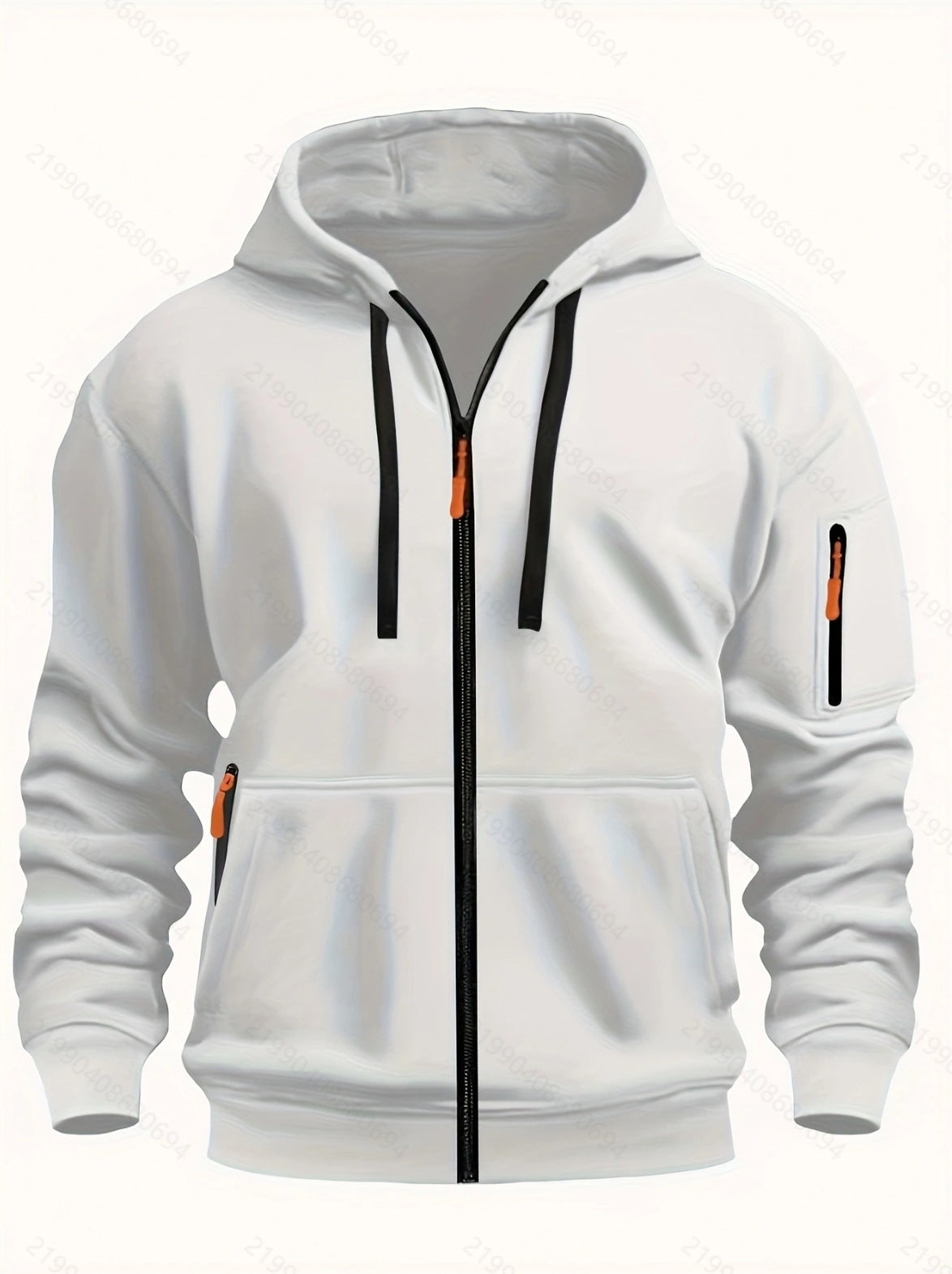 Men's Zipper Hooded Sweatshirt Cardigan Coat for Sports and Casual Wear