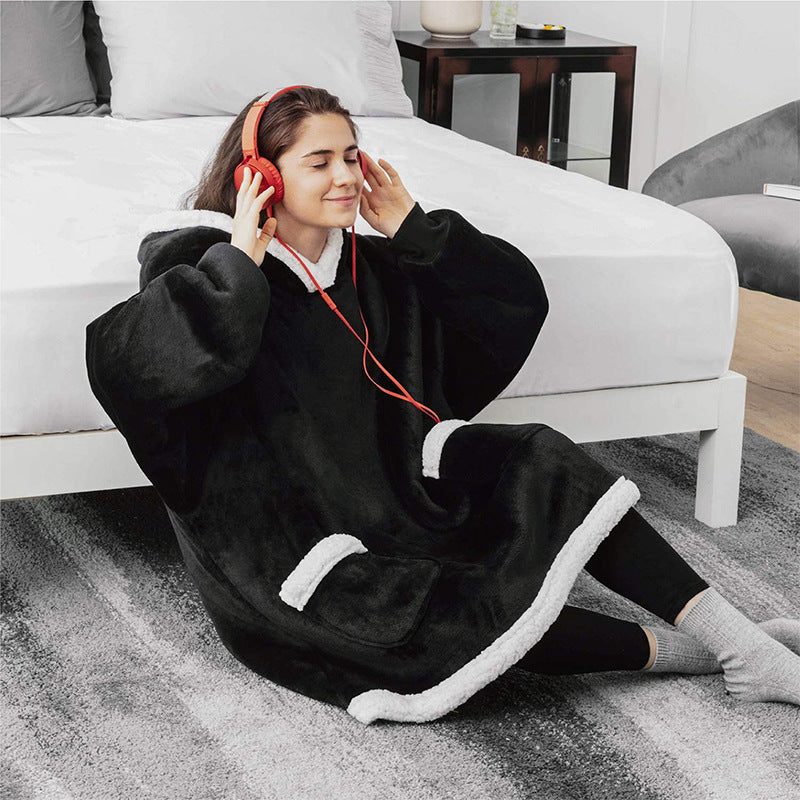 Oversized Wearable TV Hoodie Blanket, Warm Pullover
