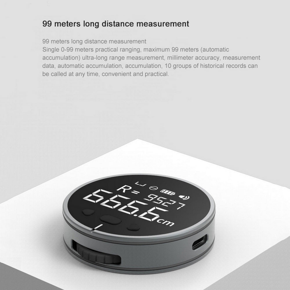 Digital LCD Measuring Ruler With 99m Range, Mini And Rechargeable