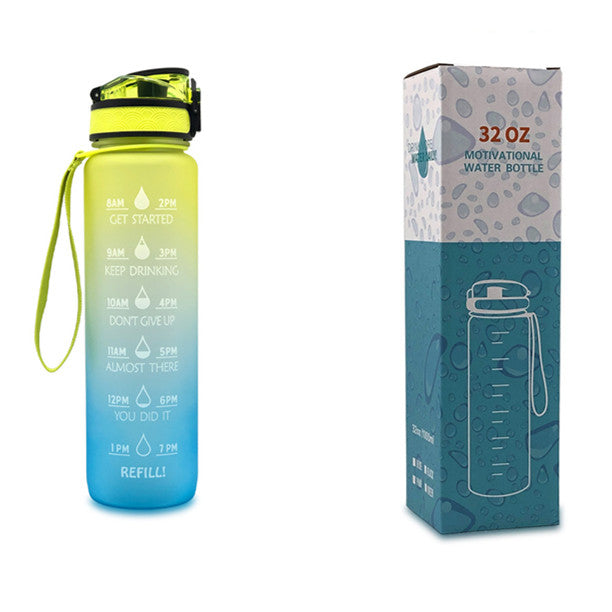 1L Tritan Water Bottle With Time Marker And Flip Cover