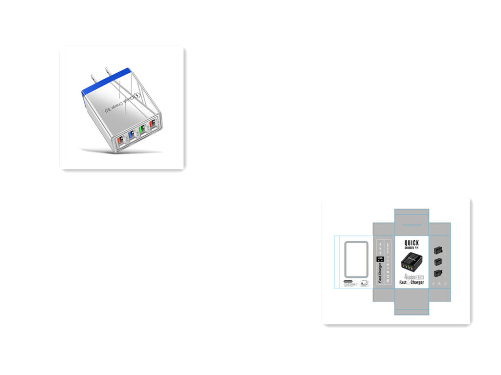Quick Charge 3.0 USB Wall Charger with 4 Ports for Phones and Tablets